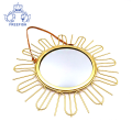 Gold Sun-shaped Hanging Wall Mirror